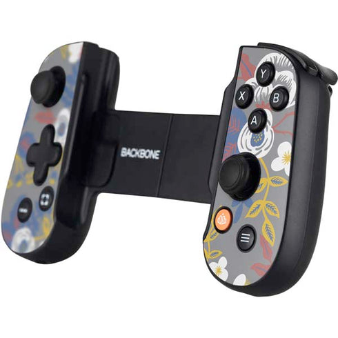 Autumn Grey Floral Backbone One for iPhone Game Controller Skin